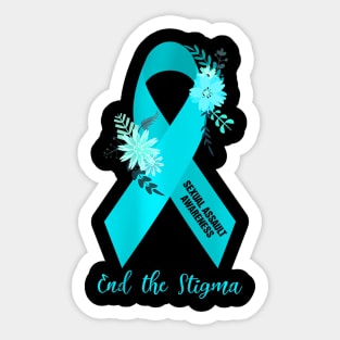 Womens Ph Floral Ribbon Sexual Assault Awareness Month Sticker